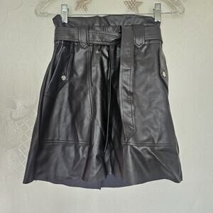 Fashion On Earth Small Vegan Leather Skirt With Belt Rock Going Out Punk Holiday